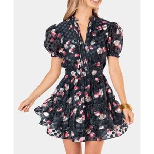 NWT Buddy Love Clementine Floral Cinched Waist Twilight Mini Dress Women's M